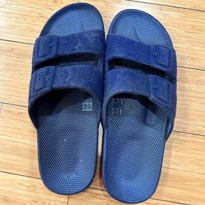 Freedom Moses Navy Suede Sandal
